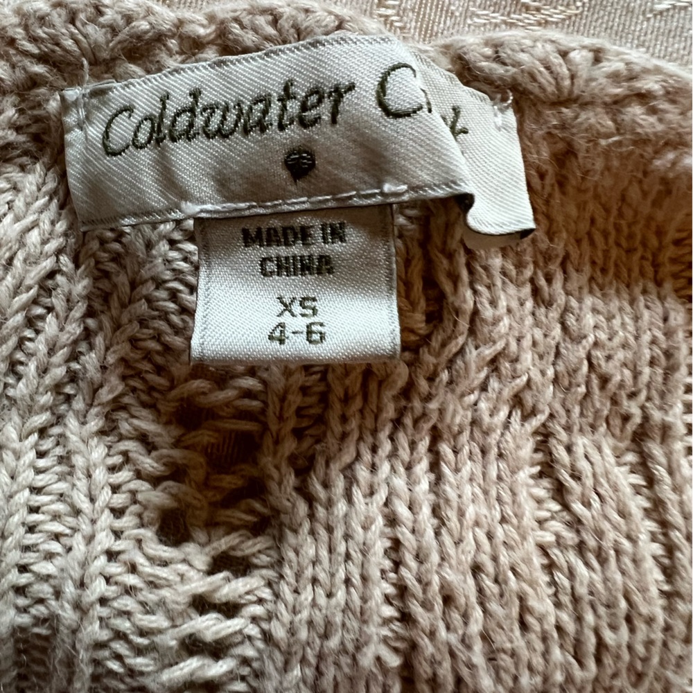 Women’s Coldwater Creek Lightweight Bohemian Coastal Tan Sweater - Picture 2 of 3